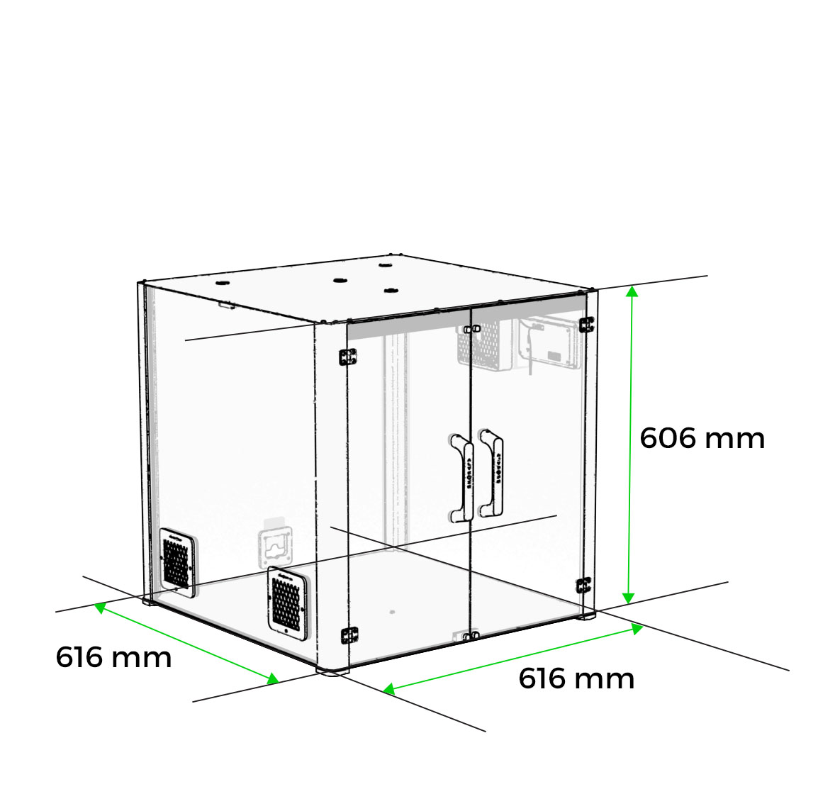 taille caisson imprimante 3D modèle 600