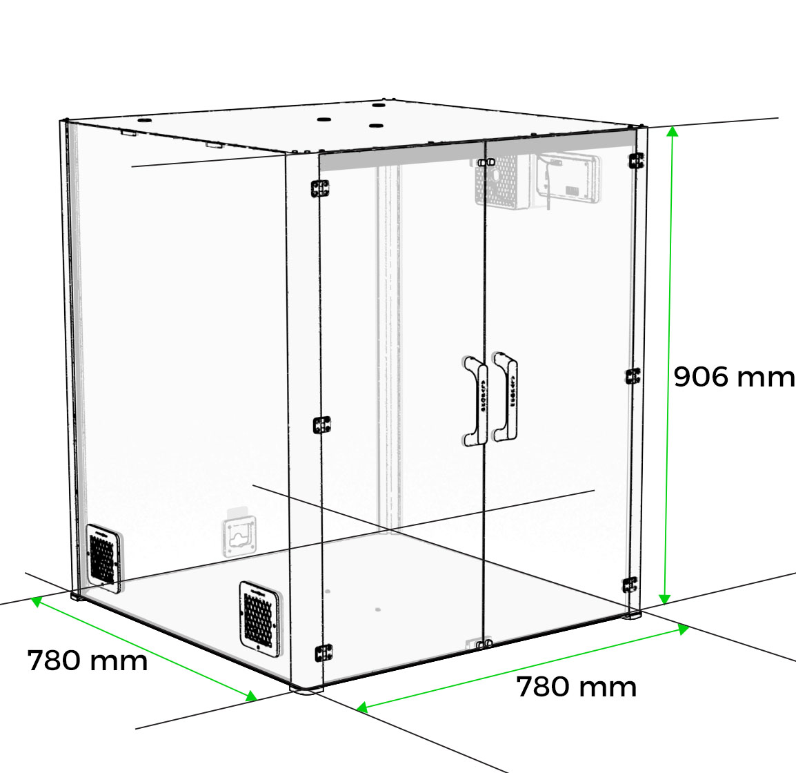 taille caisson imprimante 3D modèle 900