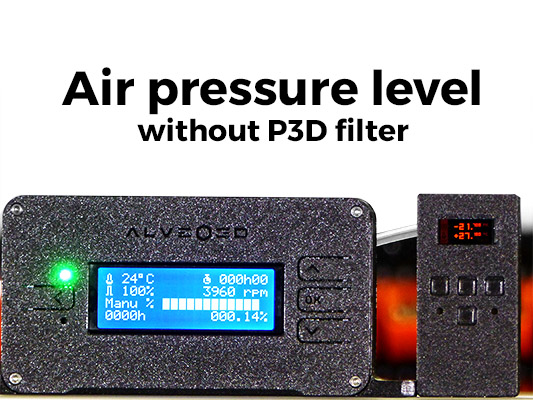 Air pressure level without P3D filter